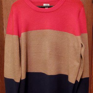 J. Crew Factory Color-Block Crewneck Sweater Extra-Soft Yarn - Brand New - XL